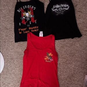 Harley-Davidson Black and Red Women's Tank Tops